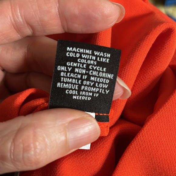 New Victoria Beckham coral/black scalloped dress with ruffle bottom - Picture 8 of 15